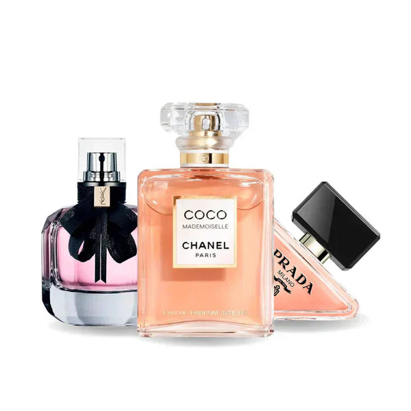 Pecho 3 Perfumes: Prada PARADOXE, COCO MADEMOISELLE y MON PARIS 100ml